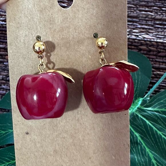 BOGO Vintage forbidden Apple Earrings - Picture 1 of 5